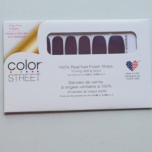 Color Street Aberdeen Aubergine Real Nail Polish Strips 16 Strips NEW